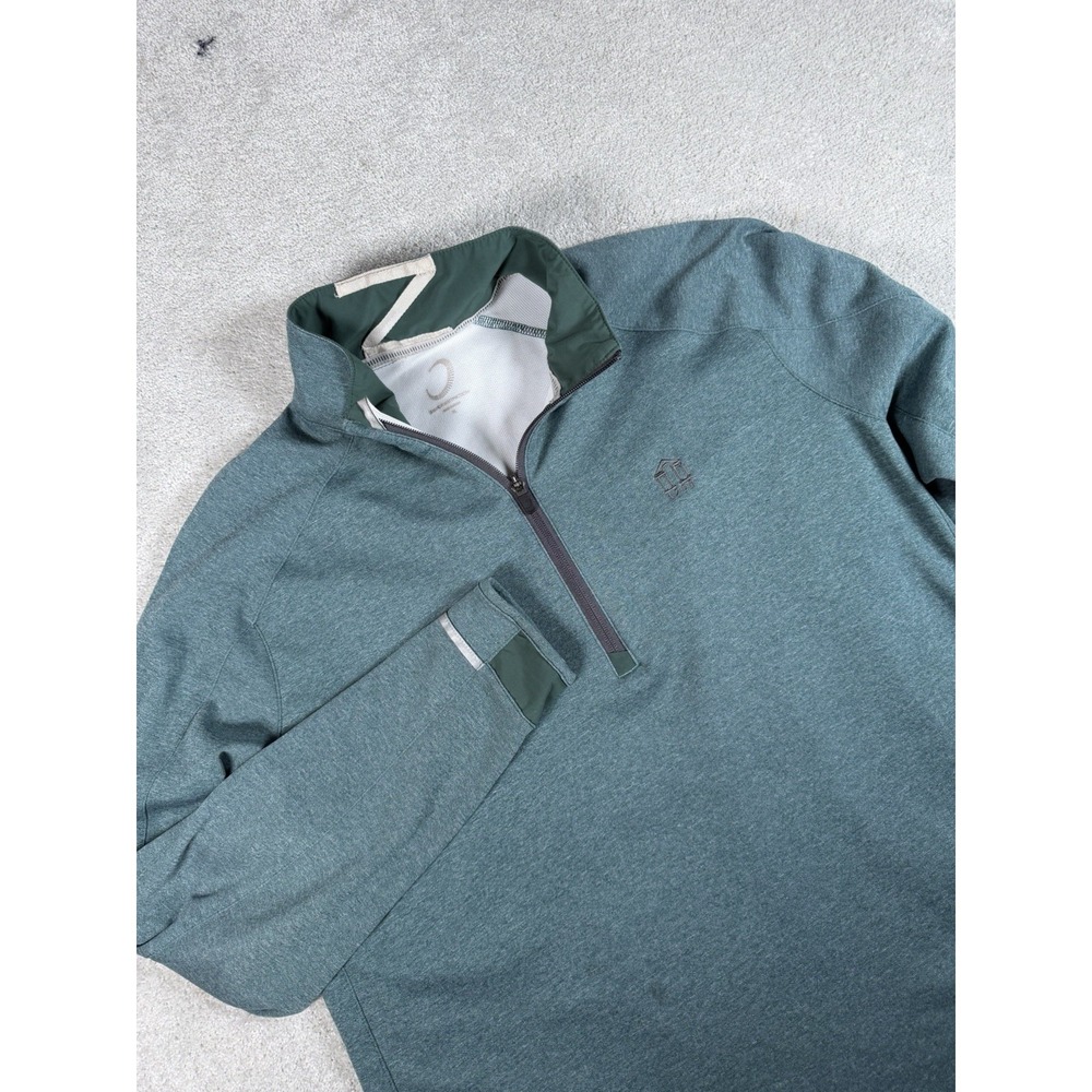 Zero Restriction Quarter Zip Golf Performance Green Pullover Size XL * 1908 Logo